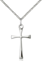[1870SS/18SS] Sterling Silver Maltese Cross Pendant on a 18 inch Sterling Silver Light Curb chain