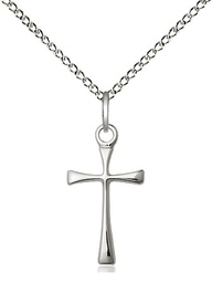 [1872SS/18SS] Sterling Silver Maltese Cross Pendant on a 18 inch Sterling Silver Light Curb chain
