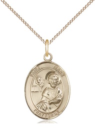 [8070GF/18GF] 14kt Gold Filled Saint Mark the Evangelist Pendant on a 18 inch Gold Filled Light Curb chain
