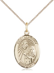 [8072GF/18GF] 14kt Gold Filled Saint Margaret Mary Alacoque Pendant on a 18 inch Gold Filled Light Curb chain