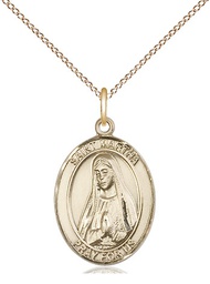 [8075GF/18GF] 14kt Gold Filled Saint Martha Pendant on a 18 inch Gold Filled Light Curb chain