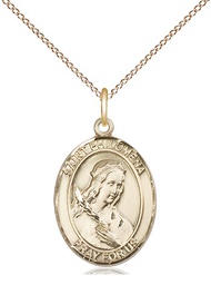 [8077GF/18GF] 14kt Gold Filled Saint Philomena Pendant on a 18 inch Gold Filled Light Curb chain