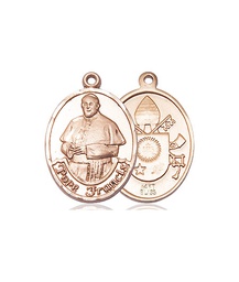[8451KT] 14kt Gold Pope Francis Medal