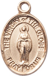 [9345KT] 14kt Gold Virgin of the Globe Medal