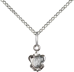 [0211PLSS/18SS] Sterling Silver Miraculous Pendant on a 18 inch Sterling Silver Light Curb chain