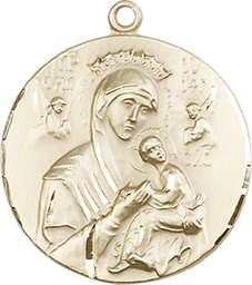 [0567KT] 14kt Gold Our Lady of Perpetual Help Medal