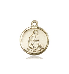 [0601LKT] 14kt Gold Our Lady of la Salette Medal