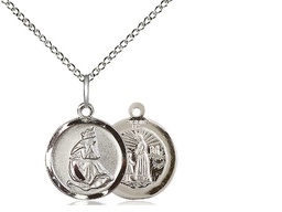 [0601LSS/18SS] Sterling Silver Our Lady of la Salette Pendant on a 18 inch Sterling Silver Light Curb chain