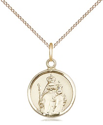 [0603GF/18GF] 14kt Gold Filled Our Lady of Consolation Pendant on a 18 inch Gold Filled Light Curb chain