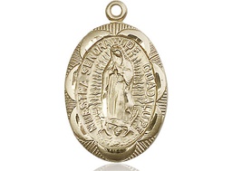 [0801FKT] 14kt Gold Our Lady of Guadalupe Medal
