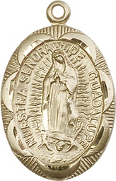 [0801FKT] 14kt Gold Our Lady of Guadalupe Medal