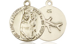[0826KT] 14kt Gold Our Lady of Loretto Medal