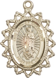 [1619FKT] 14kt Gold Our Lady of Guadalupe Medal