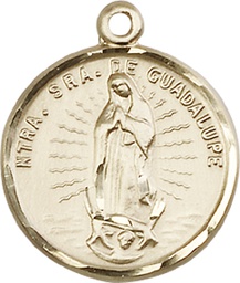 [2075KT] 14kt Gold Our Lady of Guadalupe Medal