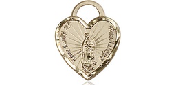 [3408KT] 14kt Gold Our Lady of Guadalupe Heart Medal