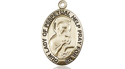 [3982KT] 14kt Gold Our Lady of Perpetual Help Medal