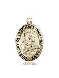 [4022KT] 14kt Gold Our Lady of Perpetual Help Medal