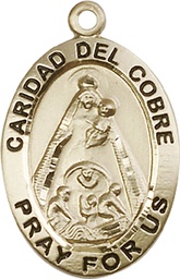 [4031KT] 14kt Gold Caridad del Cobre Medal