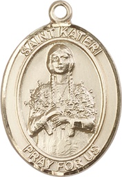 [7061GF] 14kt Gold Filled Saint Kateri Tekakwitha Medal