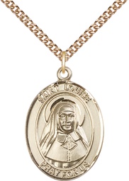 [7064GF/24GF] 14kt Gold Filled Saint Louise de Marillac Pendant on a 24 inch Gold Filled Heavy Curb chain