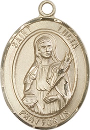 [7065GF] 14kt Gold Filled Saint Lucia of Syracuse Medal