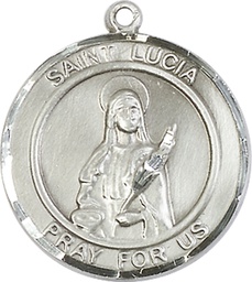 [7065RDSS] Sterling Silver Saint Lucia of Syracuse Medal
