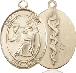 [7068GF8] 14kt Gold Filled Saint Luke the Apostle Doctor Medal
