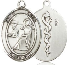 [7068SS8] Sterling Silver Saint Luke the Apostle Doctor Medal