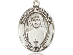[7069SS] Sterling Silver Saint Maria Faustina Medal