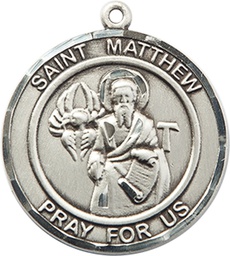 [7074RDSS] Sterling Silver Saint Matthew the Apostle Medal