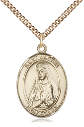 [7075GF/24GF] 14kt Gold Filled Saint Martha Pendant on a 24 inch Gold Filled Heavy Curb chain