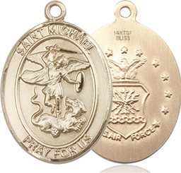 [7076GF1] 14kt Gold Filled Saint Michael Air Force Medal