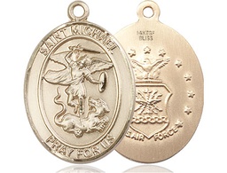 [7076GF1] 14kt Gold Filled Saint Michael Air Force Medal
