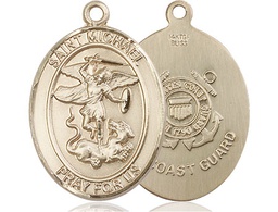 [7076GF3] 14kt Gold Filled Saint Michael Coast Guard Medal
