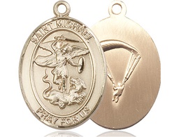 [7076GF7] 14kt Gold Filled Saint Michael Paratrooper Medal