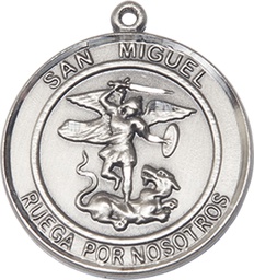 [7076RDSPSS] Sterling Silver San Miguel Arcangel Medal