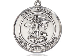 [7076RDSPSS] Sterling Silver San Miguel Arcangel Medal