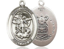 [7076SS1] Sterling Silver Saint Michael Air Force Medal