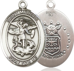 [7076SS1] Sterling Silver Saint Michael Air Force Medal