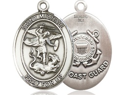 [7076SS3] Sterling Silver Saint Michael Coast Guard Medal