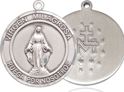 [7078RDSPSS] Sterling Silver Virgen Milagrosa Medal