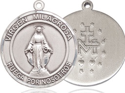 [7078RDSPSS] Sterling Silver Virgen Milagrosa Medal