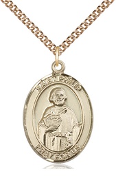 [7083GF/24GF] 14kt Gold Filled Saint Philip the Apostle Pendant on a 24 inch Gold Filled Heavy Curb chain