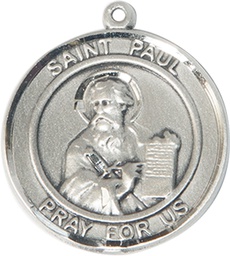 [7086RDSS] Sterling Silver Saint Paul the Apostle Medal