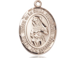 [7087SPGF] 14kt Gold Filled Virgen de la Divina Medal