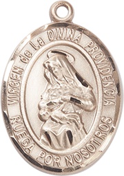 [7087SPGF] 14kt Gold Filled Virgen de la Divina Medal