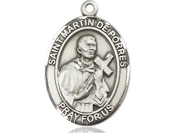 [7089SS] Sterling Silver Saint Martin de Porres Medal