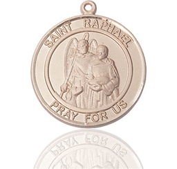 [7092RDGF] 14kt Gold Filled Saint Raphael the Archangel Medal