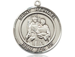 [7092RDSS] Sterling Silver Saint Raphael the Archangel Medal