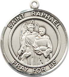 [7092RDSS] Sterling Silver Saint Raphael the Archangel Medal